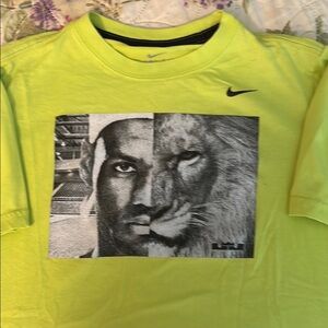 Nike LeBron Lime Green Graphic Dri Fit Tee